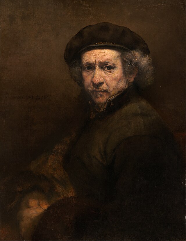 Rembrandt - Self-Portrait with Beret and Turned-Up Collar