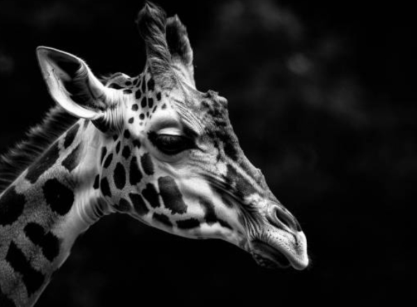 animal portraits black and white